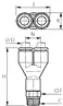 straight Y connector