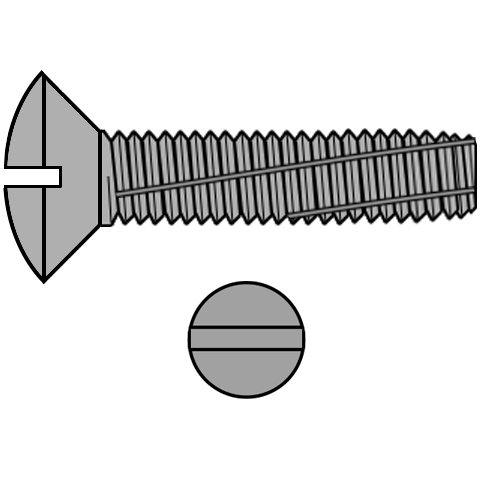 7513G Steel Zinc Plated Slotted Oval Head Thread Cutting Screw